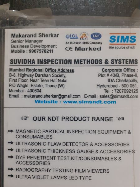 SUVIDHA INSPECTION & METHODS , SECUNDARABAD